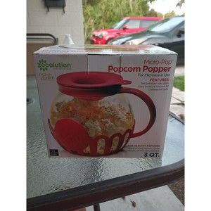 Ecolution Micro-Pop 3 Quart Microwave Popcorn Popper - Red 8x8x7